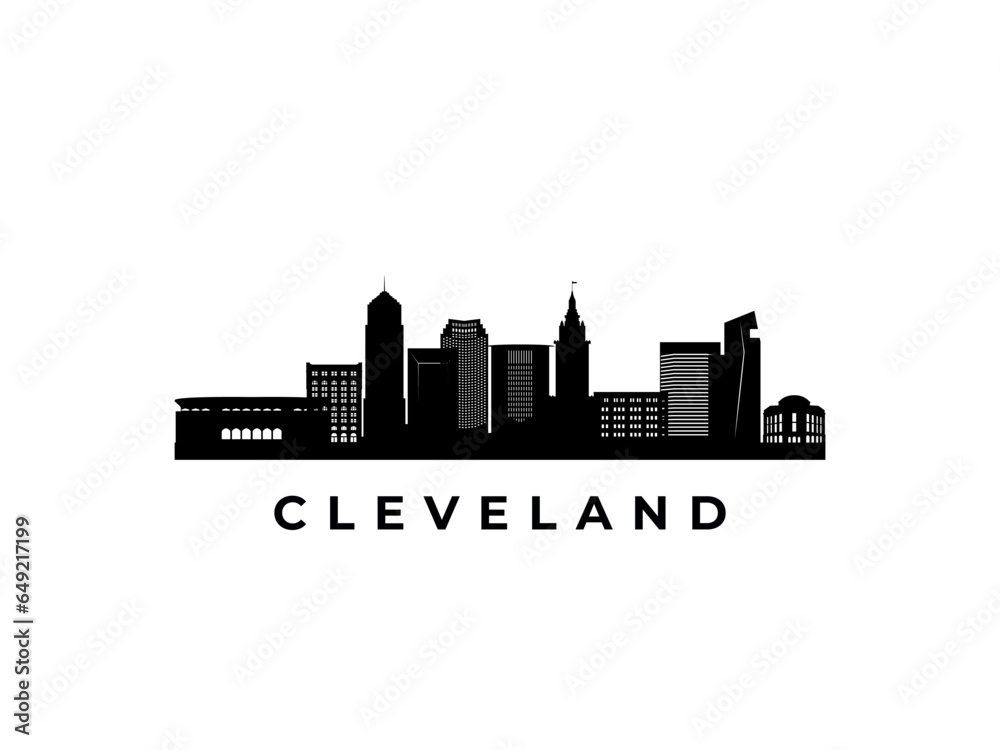Vector Cleveland skyline. Travel Cleveland famous landmarks. Business and tourism concept for presentation, banner, web site.