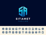 Two letters monogram alphabet template. Logo design letters set.