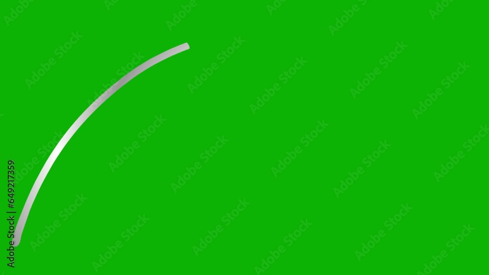 Animated linear symbol of arrow is drawn. Hand drawn silver arrow points to the right. Vector illustration isolated on green background. Animated linear symbol of arrow is drawn. Hand drawn silver arrow points to the right. Vector illustration isolated on green background.