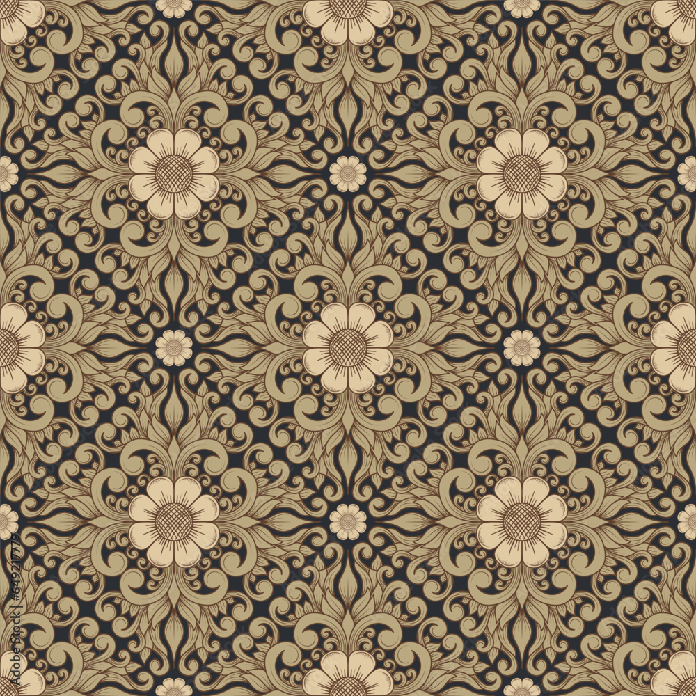 Elegant damask seamless pattern suitable for wallpaper.