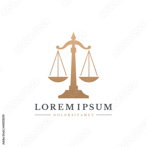 Law firm logo. Scales symbol. Vector icon design. 