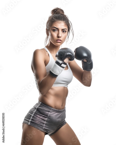 Woman Doing Kickboxing, kickboxing, fitness, martial arts, strong ,png, transparent background © Na ZIm