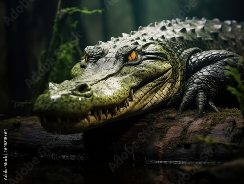 Crocodile in its Natural Habitat  Wildlife Photography  Generative AI