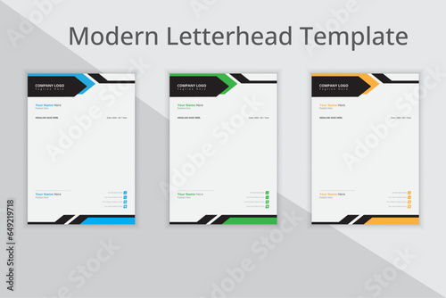 Abstract & professional letterhead design template.