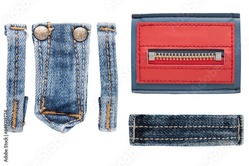 Set of Jeans belt loops isolated on white background