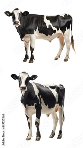 Dairy Cow, transparent background, isolated image, generative AI
