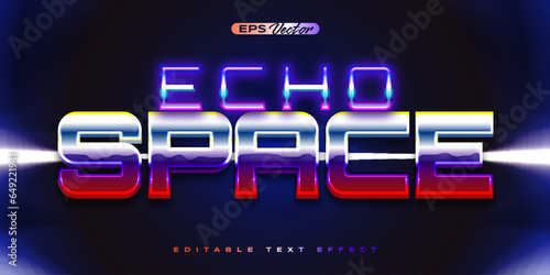 Retro shiny Y2K editable text effect echo space