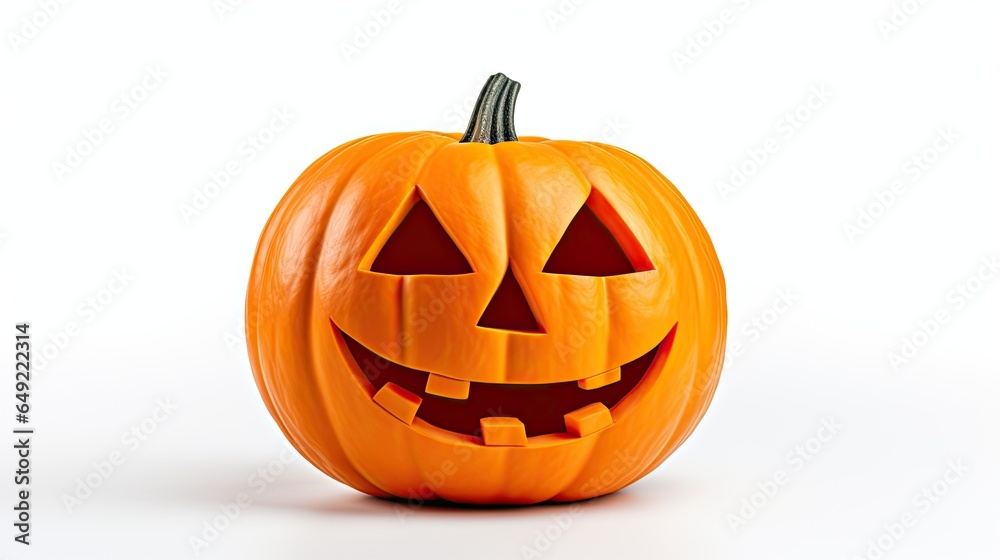 Jack o lantern or carved pumpkin isolated on a white background. Generative AI Jack o lantern or carved pumpkin isolated on a white background. Generative AI