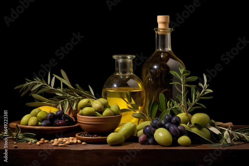 Olives and olive oil.