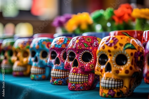 Decorated with colorful ceramic skulls