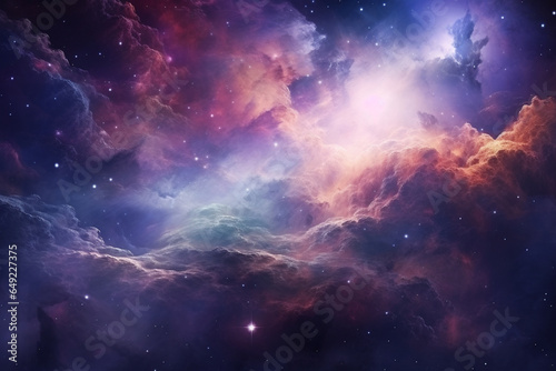 The visualization of a stellar nursery, where stars and planets are born amidst vast clouds of gas and dust, symbolizing the love and creation of cosmic landscapes, love and creati