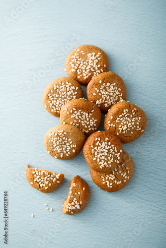 Healthy rye cookies with sesame seeds © marysckin