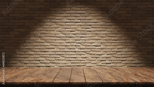 Brick wall red color on cement mortar. Brick background. 3d render