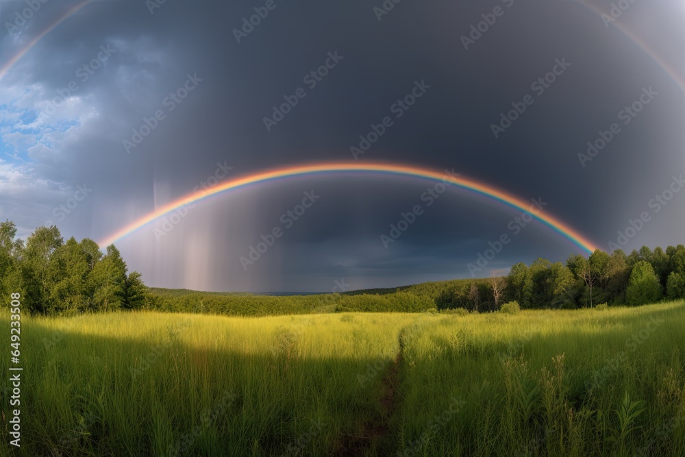 rainbow over field rainbow over field