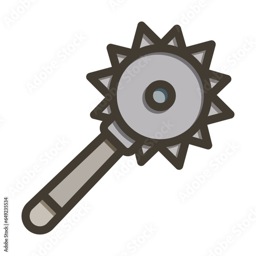 Mace Glyph Vector Thick Line Filled Colors Icon Design