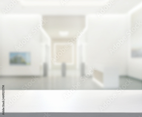 Table Top And Blur Office Of Background