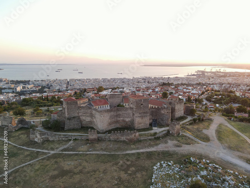 Drone view of Thessaloniki SKG from the castle at eptapirgio_v13 photo