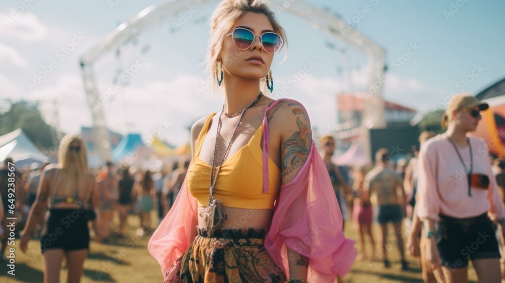 Woman at a music festival