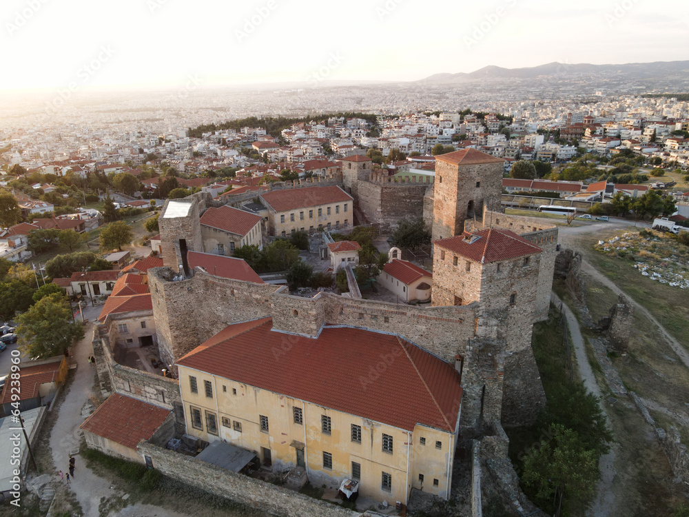 Drone view of Thessaloniki SKG from the castle at eptapirgio_v8