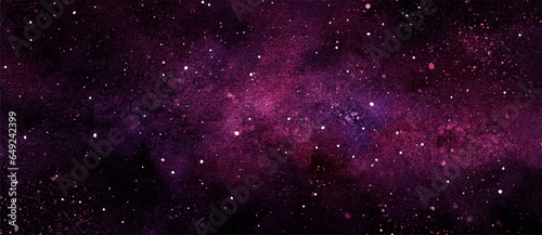 Vector cosmic illustration. Beautiful colorful space background. Watercolor Cosmos
