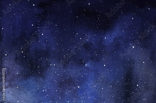 Vector cosmic illustration. Beautiful colorful space background. Watercolor Cosmos