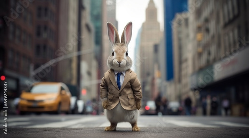 Bunny in business suit  created with Generative AI technology