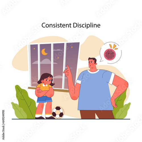 Positive parenting. Nurturing of your child's responsibility. Kid learning