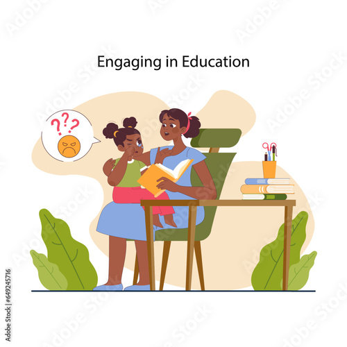 Positive parenting. Children upbringing and education with parental
