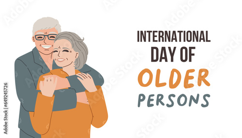 International Day of Older Persons design template. Design for banner, greeting cards or print.