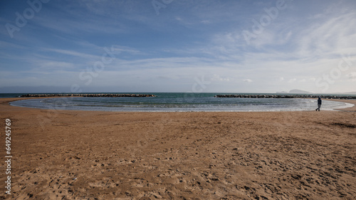A beautiful circular beach in the town of Formia, an Italian town with a population in the province of Latina in Lazio.
