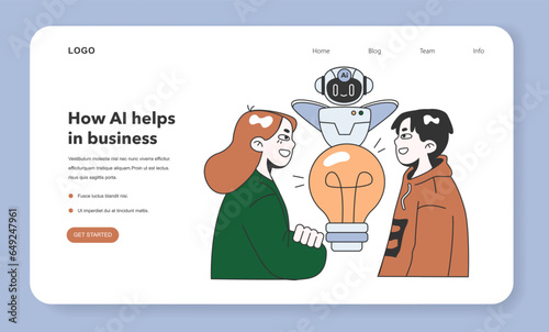 Help of Artificial intelligence for business web banner or landing page.