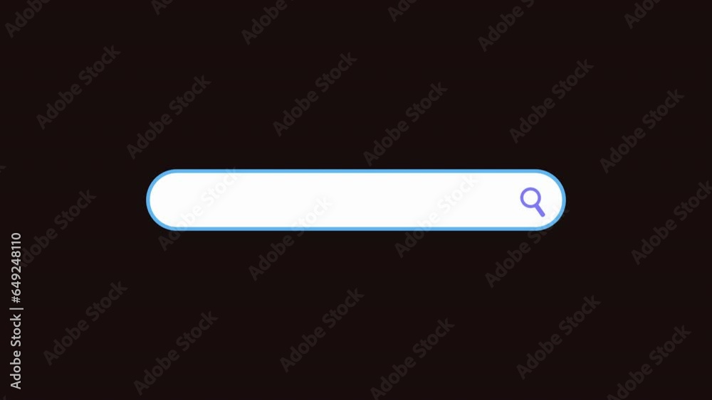 Search Bar Alpha channel Animation. Typing Search Address navigation bar box, search web browser window. Searching internet website search engine box. Searching for Data information web search bar.