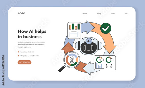 Help of Artificial intelligence for business web banner or landing page.