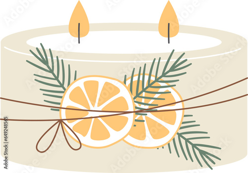 Christmas Candle With Lemon