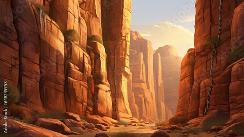 usa canyon rock climbing illustration sky desert, outdoors america, mountains park usa canyon rock climbing