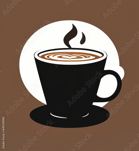 Coffee cup, funny cartoon character art