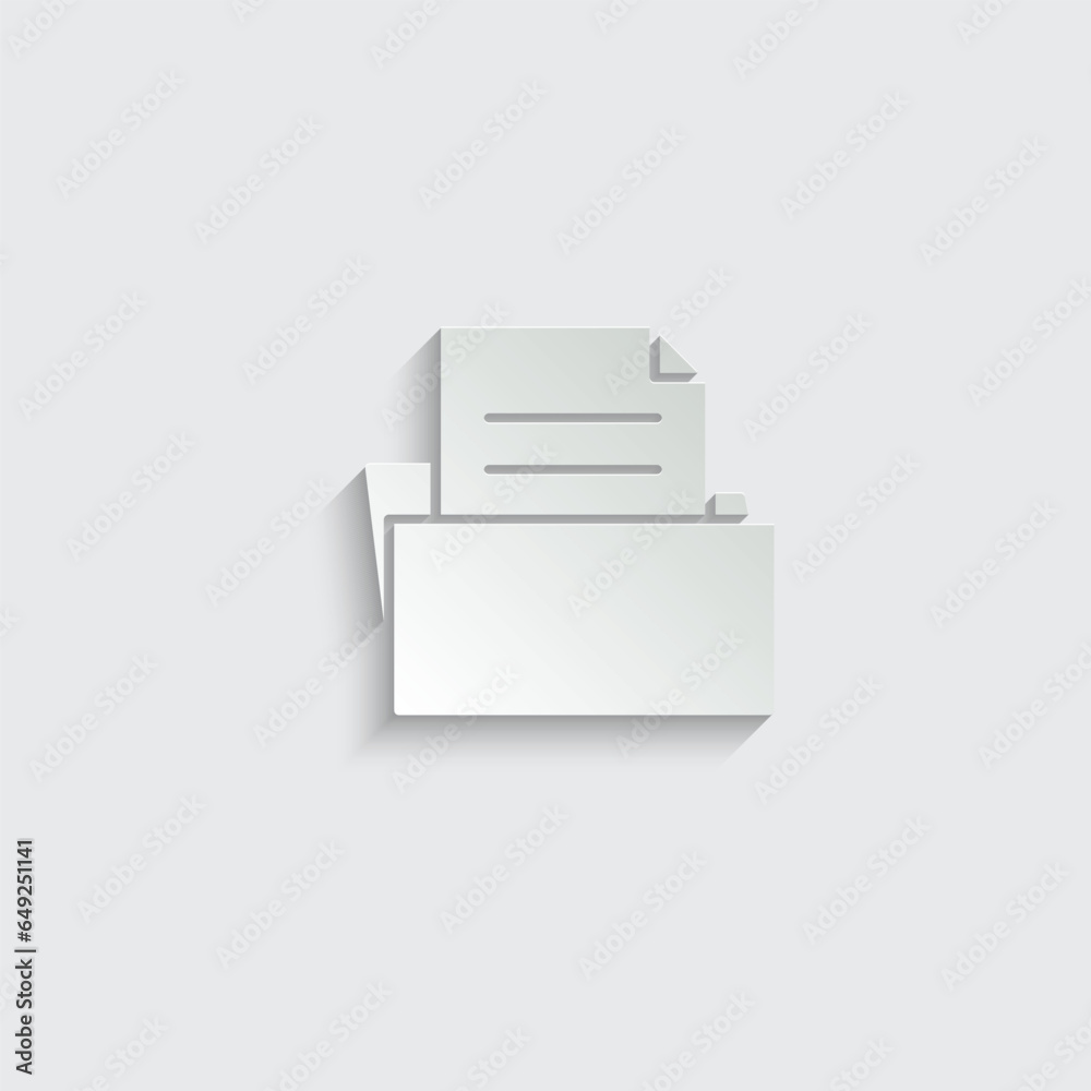 Folder with documents icon vector Folder with documents icon vector