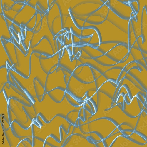 On yellow background sheeny wires or energy lines