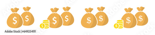 Money bag icon, vector illustration