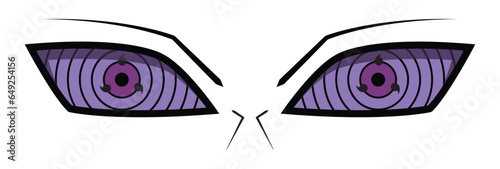 Rinnegan eyes icon, vector illustration