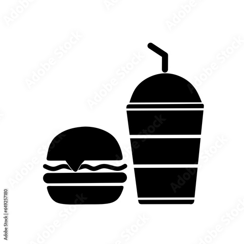 fast food icon.soft drink and hamburger icon vector