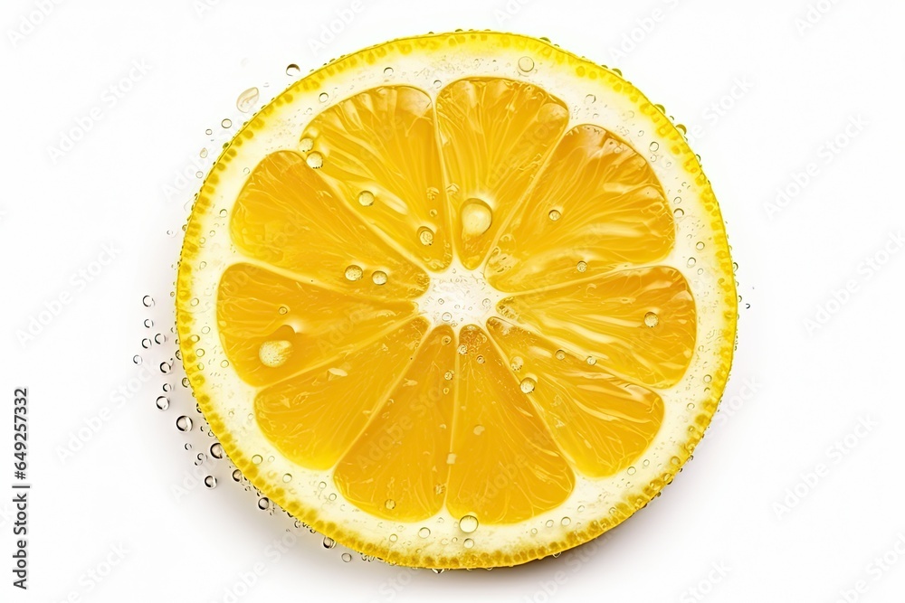 Yellow and juice lemon isolated on a white background. Generative AI Yellow and juice lemon isolated on a white background. Generative AI