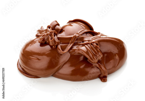 Melted chocolate isolated on white background