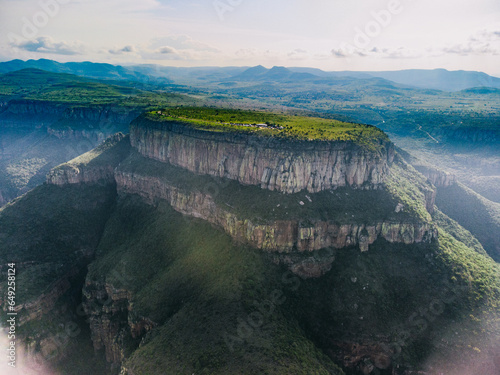 Drone photo of the blyde river canyon in South Africa. photo