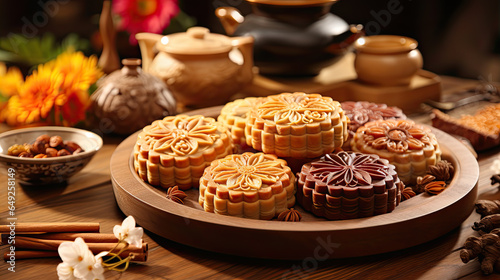 Mooncakes at Mid-Autumn Festival for Family Reunion.