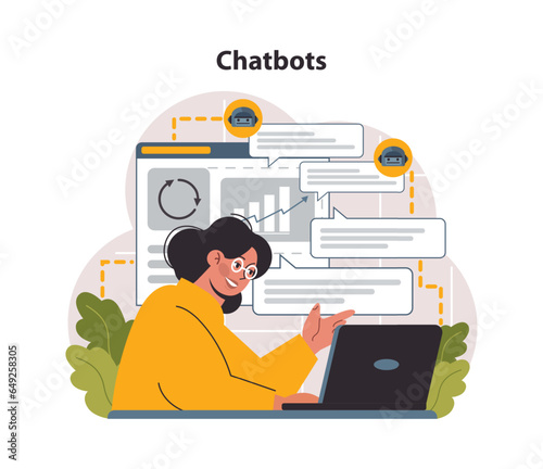 Chat bot. Online communication with artificial intelligence. AI-powered