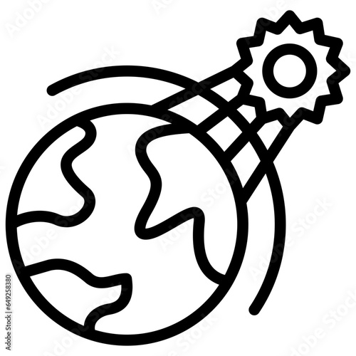 greenhouse effect icon illustration design with outline