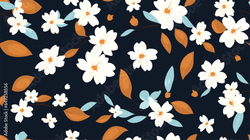 Bright hand drawn flowers and leopard skin print. Modern abstract pattern. Fashionable template for design