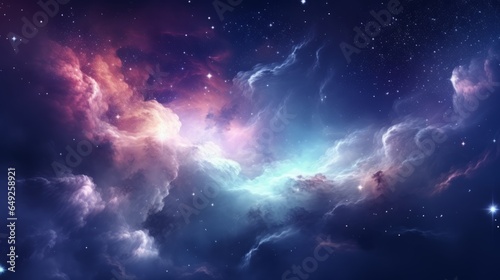 Colorful space galaxy cloud, Nebula, Generative AI © AIExplosion