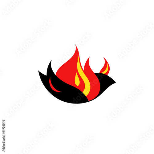 Bird with fire logo for use on websites, business cards, flyers, posters and other marketing materials